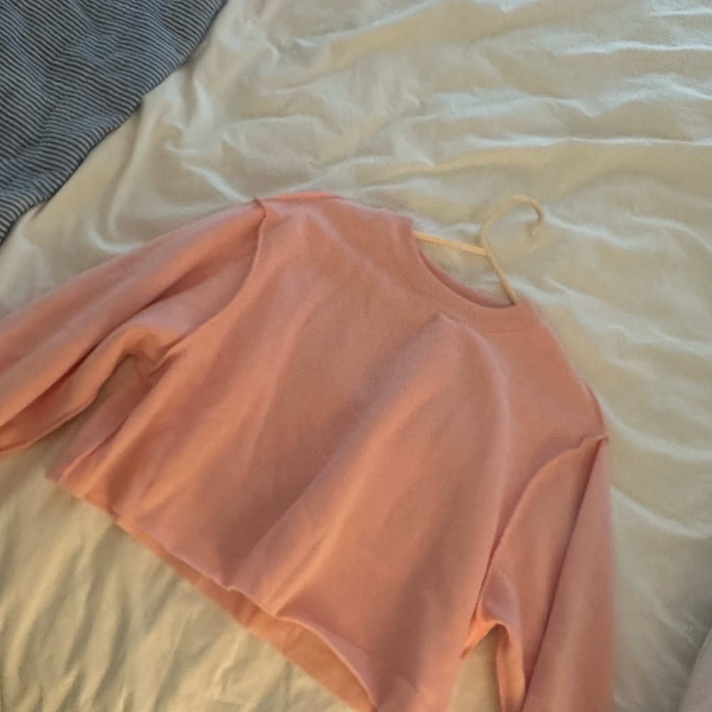 Pink Cropped Sweater Top